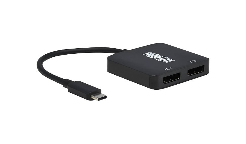 Tripp Lite USB-C Adapter, Dual Display - 4K 60 Hz DisplayPort, 8K, HDR, 4:4:4, HDCP 2,2, DP 1,4 Alt Mode, Black - video