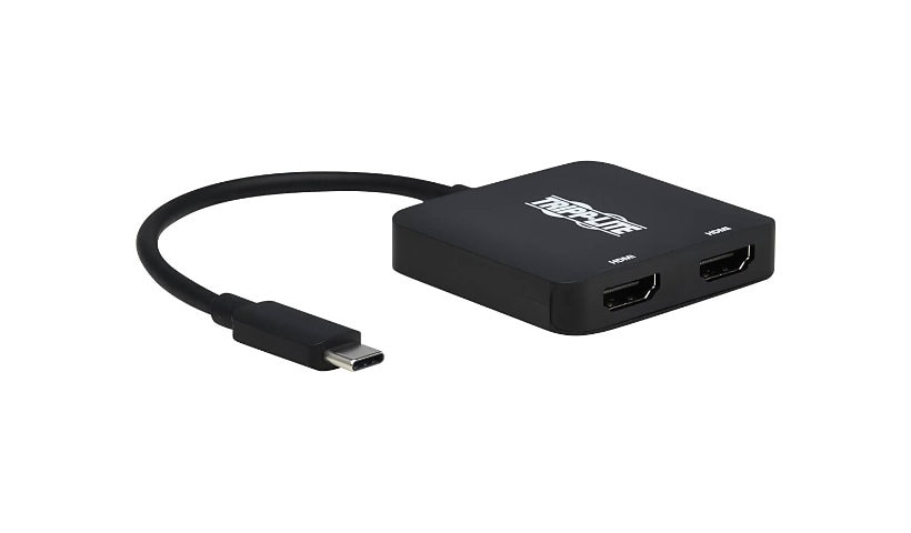 Tripp Lite USB-C Adapter, Dual Display - 4K 60 Hz HDMI, HDR, 4:4:4, HDCP 2,2, DP 1,4 Alt Mode, Black - adapter - HDMI /