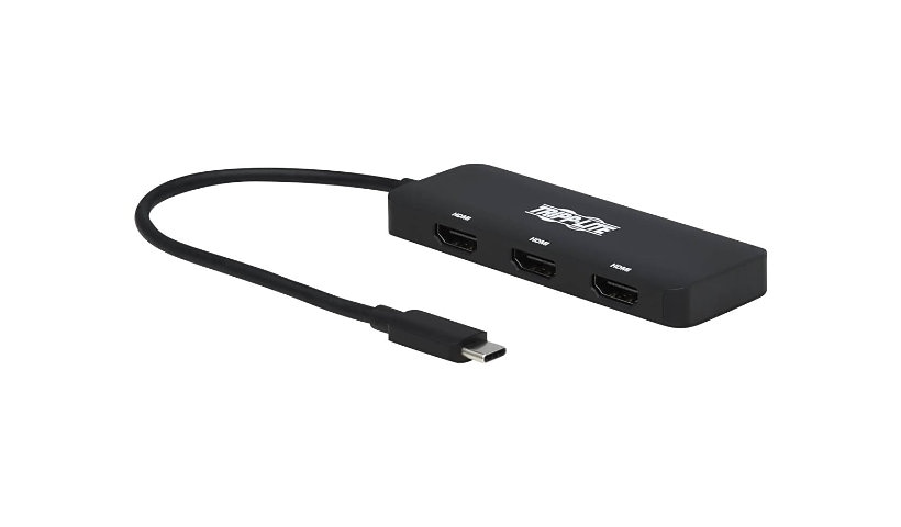 Tripp Lite USB-C Adapter, Triple Display - 4K 60 Hz HDMI, HDR, 4:4:4, HDCP 2,2, DP 1,4 Alt Mode, Black - adapter - HDMI