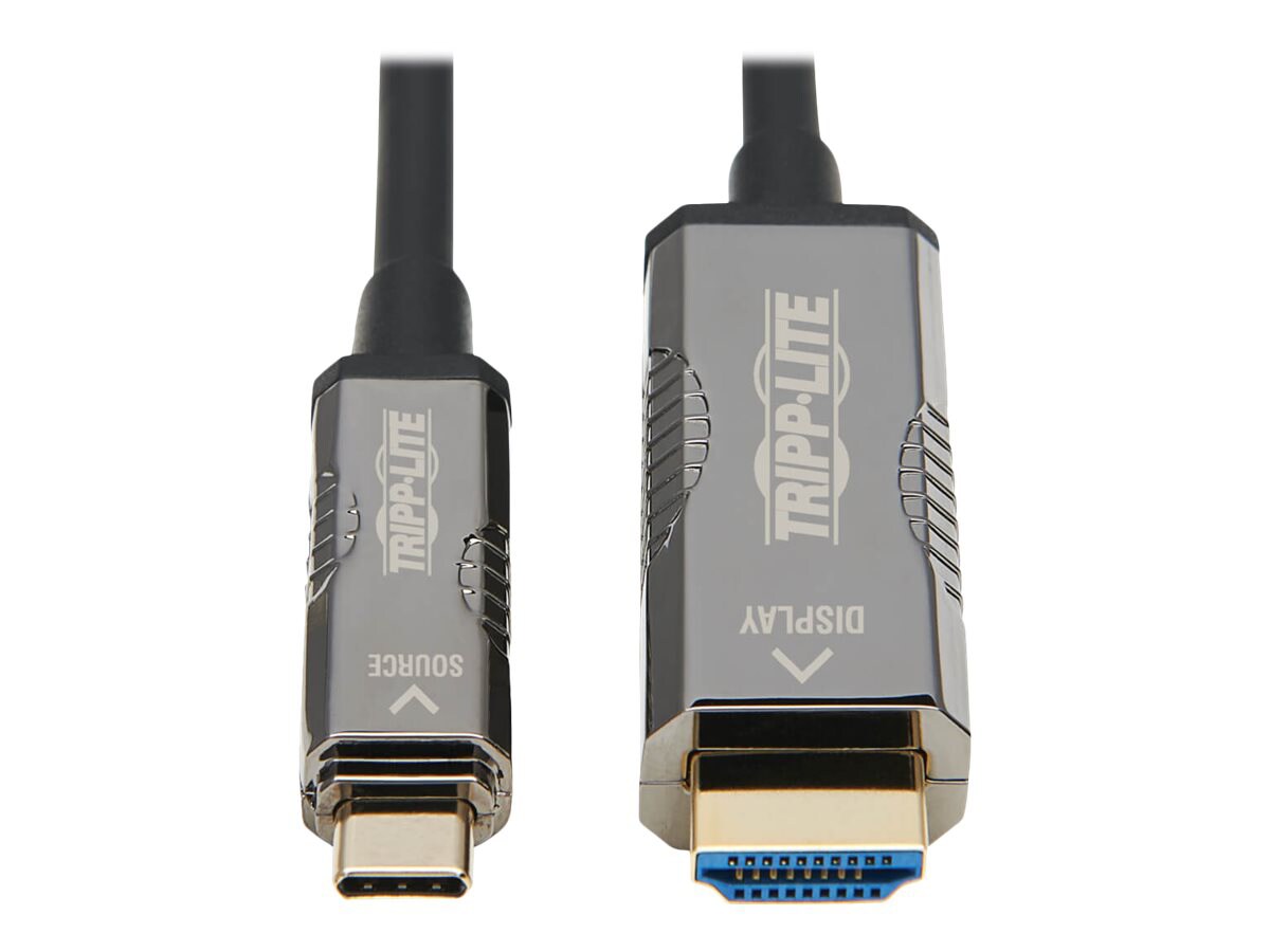 Tripp Lite USB C to HDMI Fiber Active Optical Cables UHD 4K60HZ Black 20M