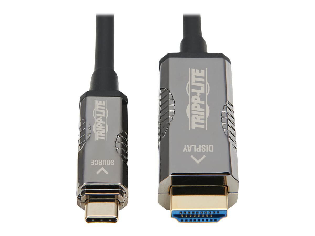 Tripp Lite USB C to HDMI Fiber Active Optical Cables UHD 4K60HZ Black 50M