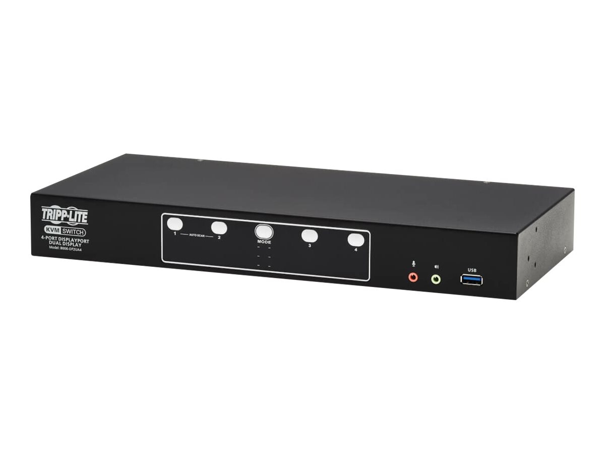 Eaton Tripp Lite series 4-Port DisplayPort Dual-Display KVM Switch - 4K 60 Hz, USB 3.2 Gen 1, HDCP 2.2, USB Sharing -