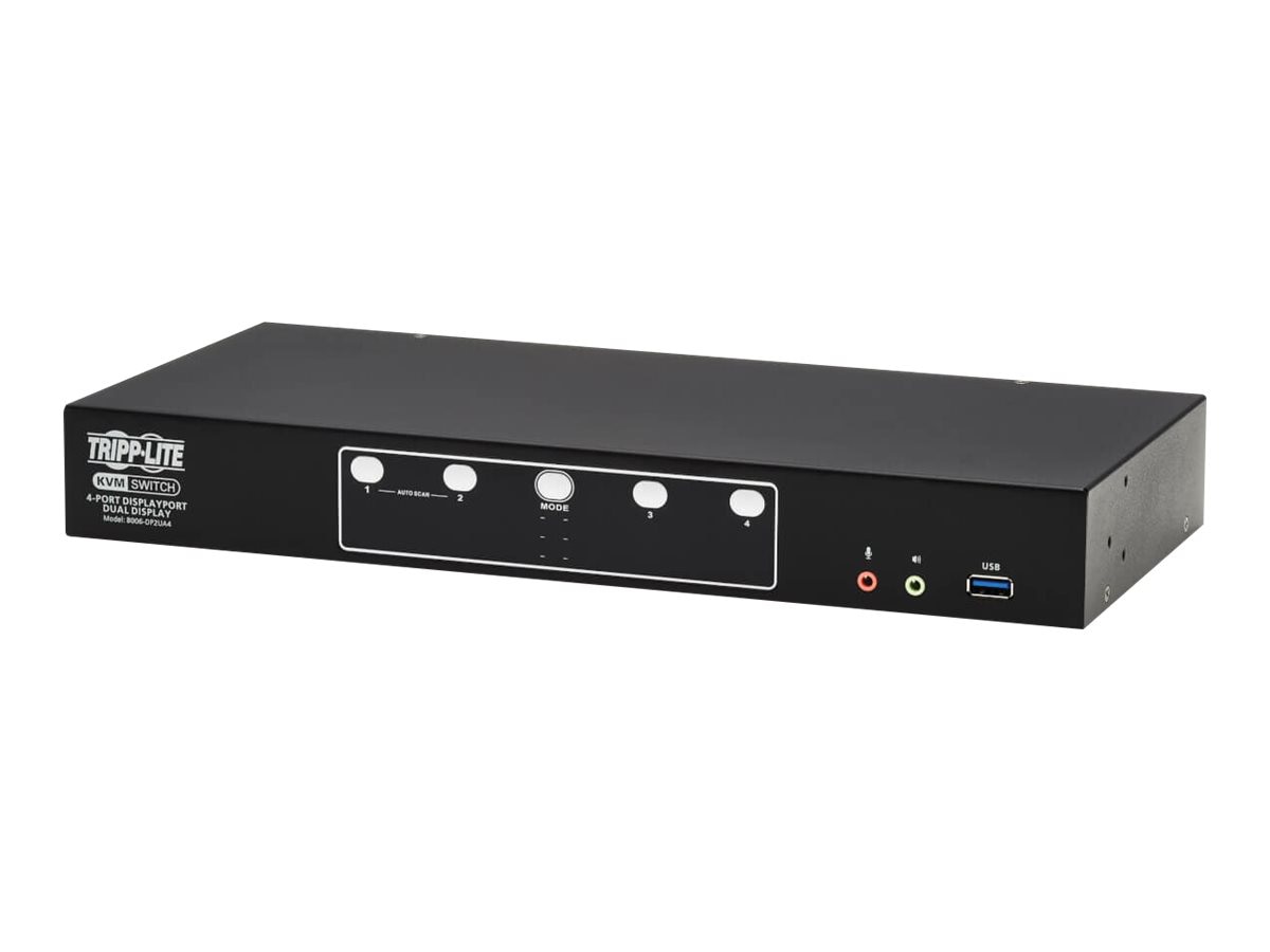 Tripp Lite 4-Port DisplayPort Dual-Display KVM Switch - 4K 60 Hz, USB 3.2 Gen 1, HDCP 2.2, USB Sharing - KVM / audio /