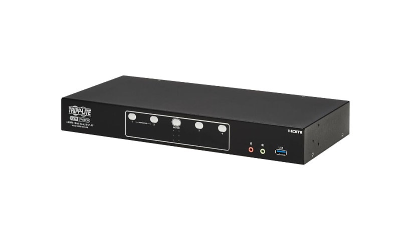 Tripp Lite 4-Port HDMI Dual-Display KVM Switch - 4K 60 Hz, USB 3,2 Gen 1, HDCP 2,2, USB Sharing - KVM / audio / USB