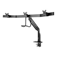 Tripp Lite Safe-IT Precision-Placement Triple-Display Desk Clamp with Antimicrobial Tape for 17" to 32" Displays, USB