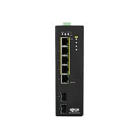 Tripp Lite 5-Port Lite Managed Industrial Gigabit Ethernet Switch - 10/100/1000 Mbps, PoE+ 30W, 2 GbE SFP Slots, -10° to