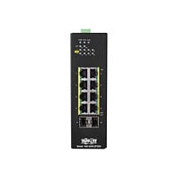 Tripp Lite 8-Port Lite Managed Industrial Gigabit Ethernet Switch - 10/100/1000 Mbps, PoE+ 30W, 2 GbE SFP Slots, -10° to