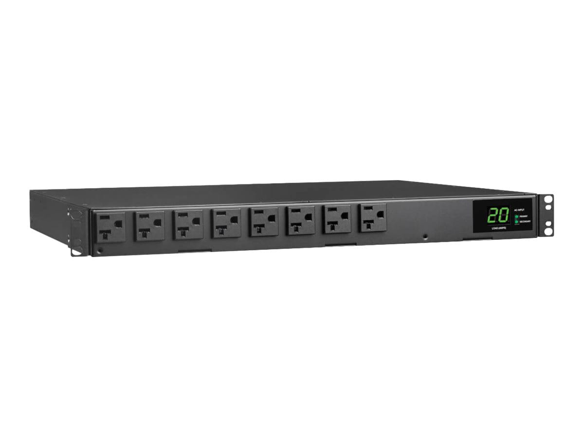 Tripp Lite PDU ATS/Metered 1.92kW 120V Single-Phase - 16 5-15/20R Outlets, Dual L5-20P/5-20P Inputs, 12 ft. Cords, 1U,