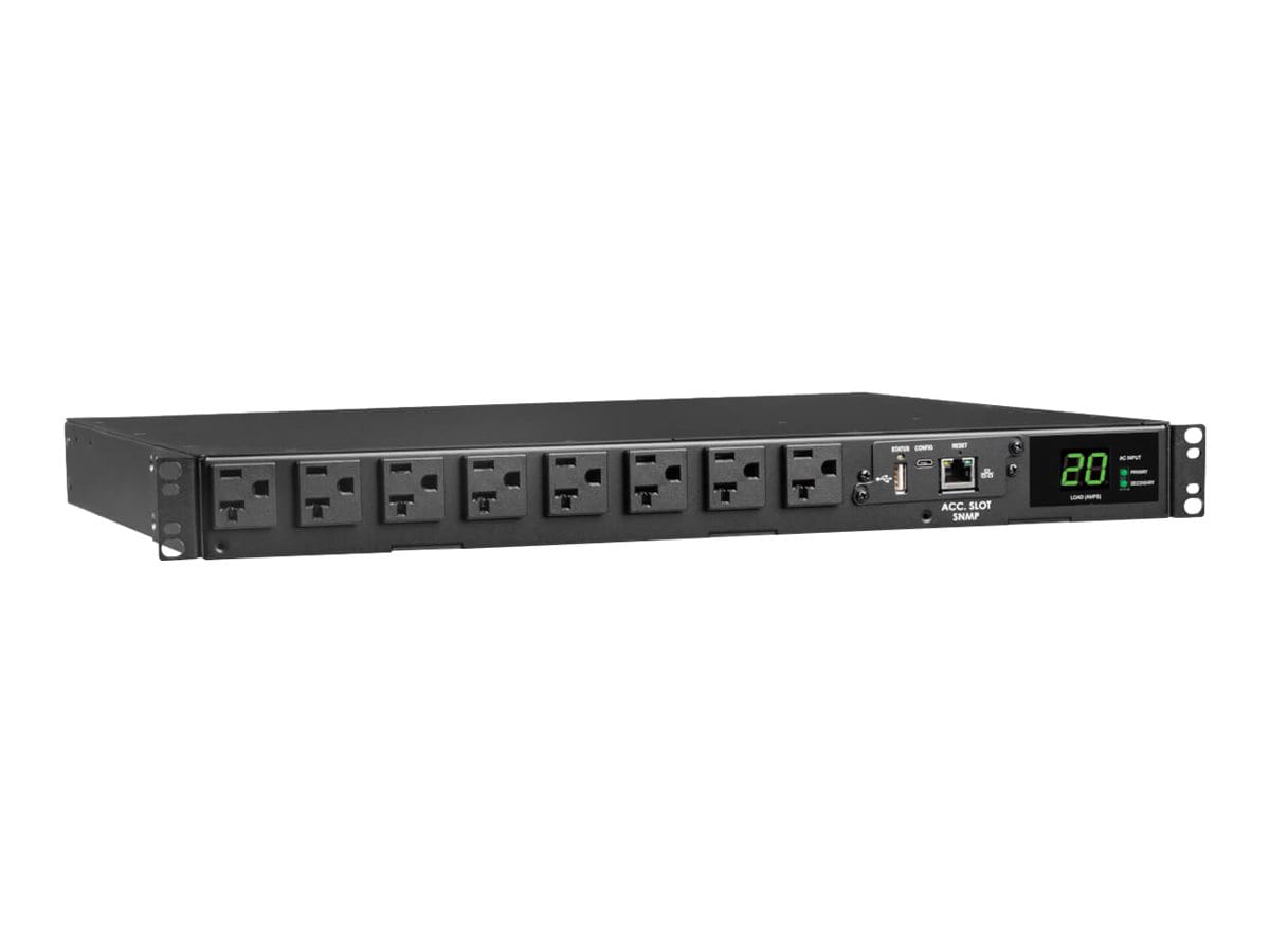 Tripp Lite PDU ATS/Monitored 1.92kW 120V Single-Phase - 16 5-15/20R Outlets, Dual L5-20P/5-20P Inputs, 12 ft. Cords, 1U,