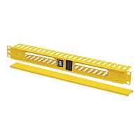 Tripp Lite Horizontal Cable Manager - Finger Duct with Cover, Yellow, 1U -