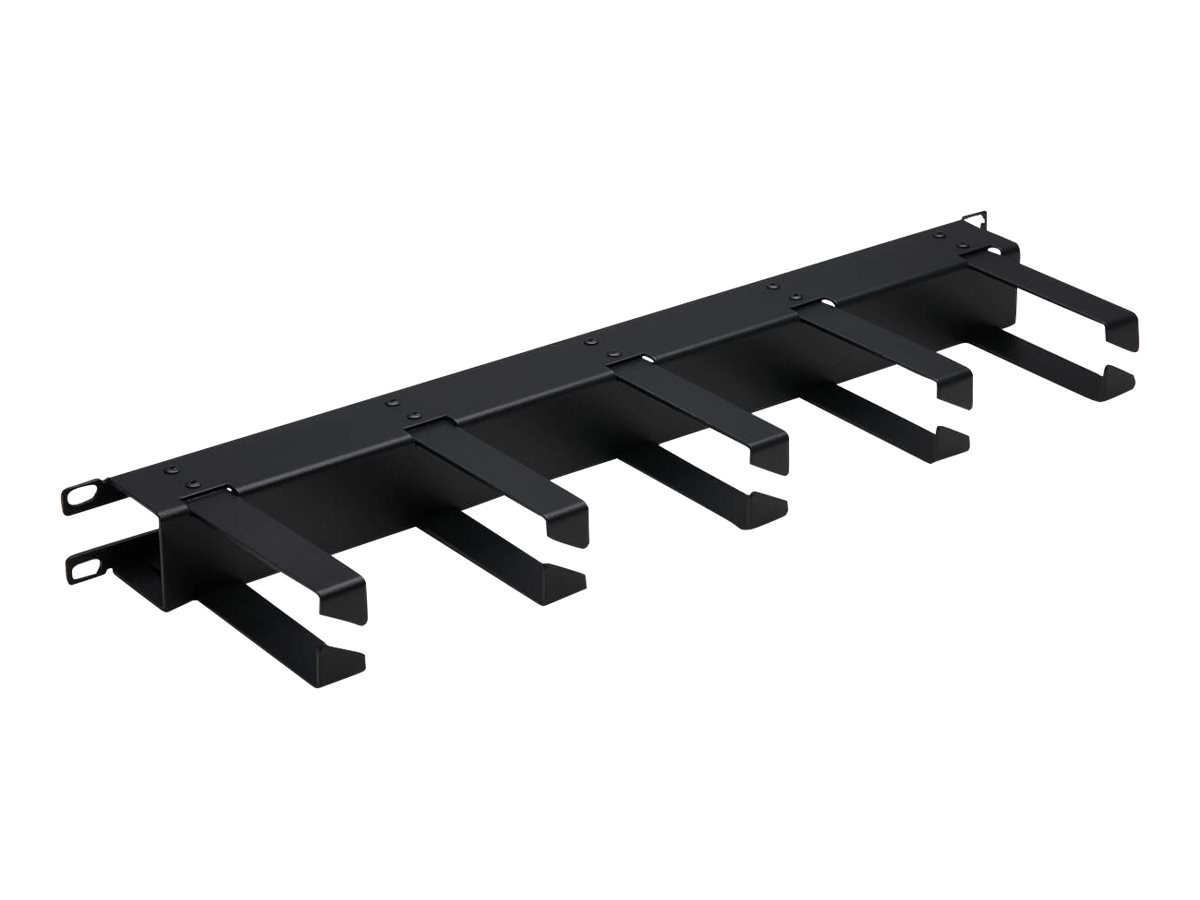 Eaton Tripp Lite Series Horizontal Cable Manager - Metal Rings, Black, 1U -
