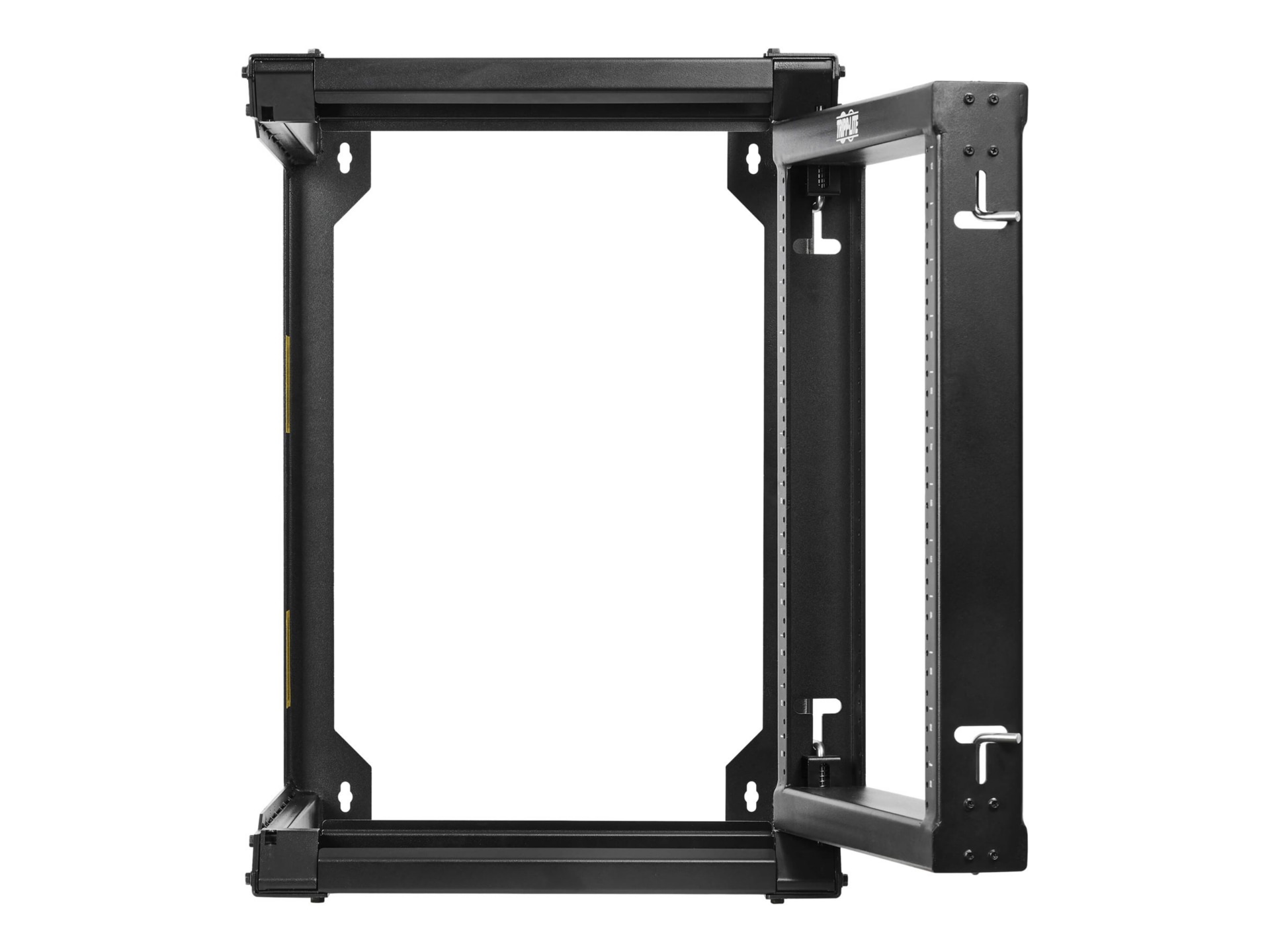 Eaton Tripp Lite Series SmartRack 12U Wall-Mount 2-Post Open Frame Rack, Hinged Front, Heavy Duty - rack - 12U