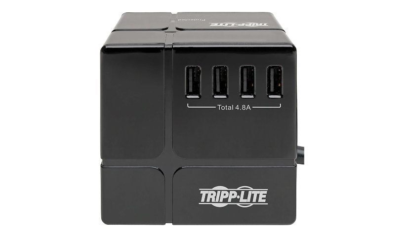 Tripp Lite Safe-IT 3-Outlet Cube Surge Protector - 5-15R Outlets, 6 USB Ports, 8 ft. (2,4 m) Cord, Antimicrobial