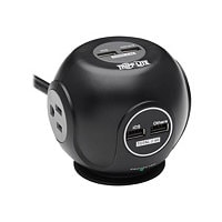 Tripp Lite Safe-IT 3-Outlet Spherical Surge Protector - 5-15R Outlets, 4 USB Ports, 8 ft. (2,4 m) Cord, Antimicrobial