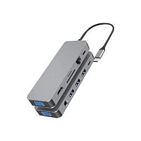 B3E 11-in-1 USB-C Hub - docking station - USB-C - VGA, DP - GigE