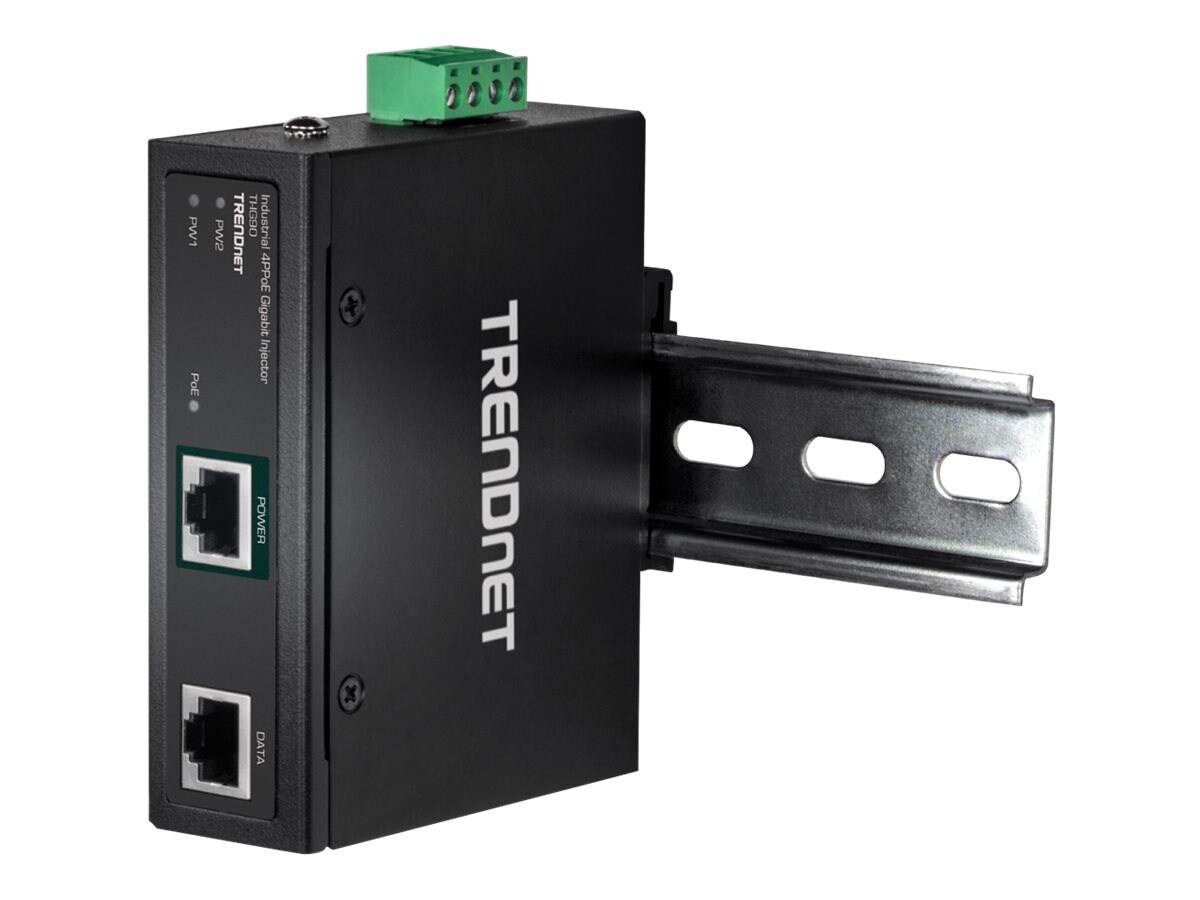 TRENDnet Hardened Industrial 90W Gigabit 4Ppoe Injector,4-Pair Power Over Ethernet, Poe(15.4W), Poe+(30W),