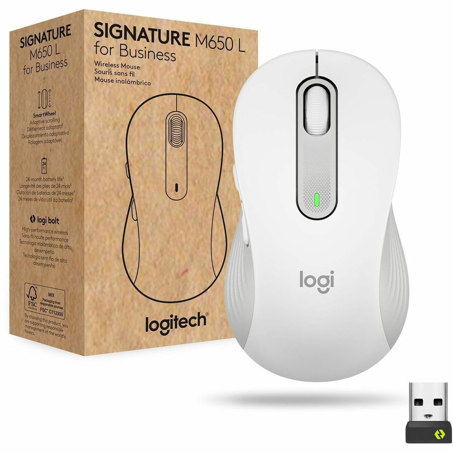 Logitech Signature M650 L for Business - mouse - Bluetooth - off-white