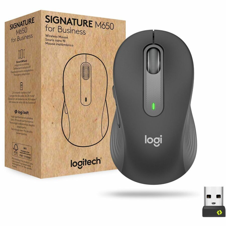 Logitech Signature M650 pour les entreprises - souris - Bluetooth - graphite