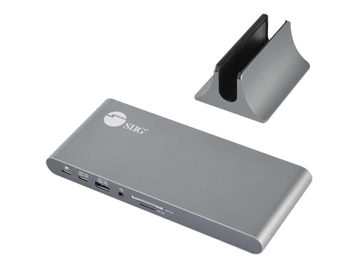 SIIG USB-C Dual Video MST Docking Station with PD Charging - docking station - USB-C - 2 x HDMI - 1GbE