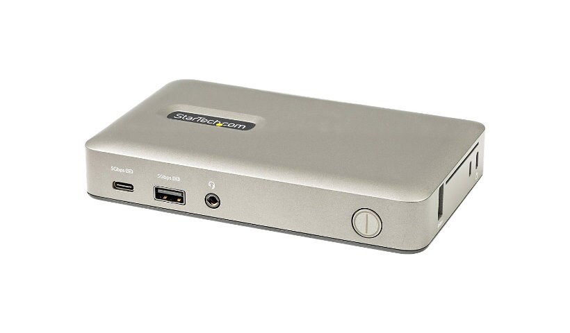 StarTech.com USB C Dock, USB-C to DisplayPort 4K 30Hz or VGA, 65W PD3.0, 4-Port USB 3.1 Gen 1 Hub, GbE, Universal USB C
