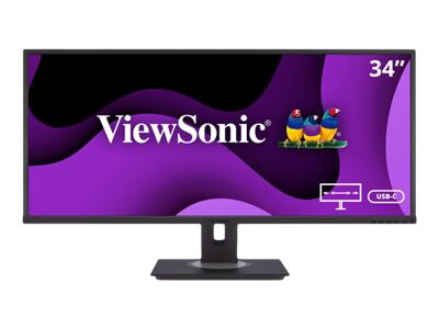 ViewSonic Graphic VG3456 34" Class UWQHD LED Monitor - 21:9 - Black
