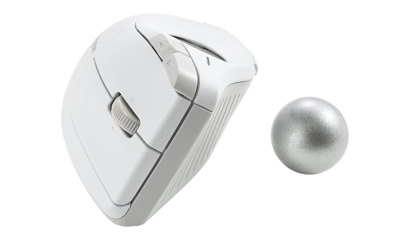 Kensington Pro Fit Ergo Vertical Wireless Trackball - boule de commande - Bluetooth, 2.4 GHz - blanc