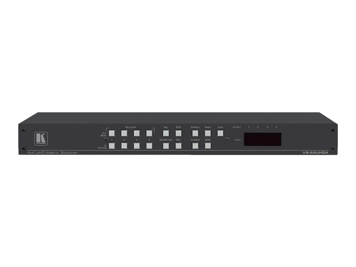Kramer VS-44UHDA 4x4 4K60 4:2:0 HDMI Matrix Switcher with Audio Embedding/De-embedding - video/audio switch -