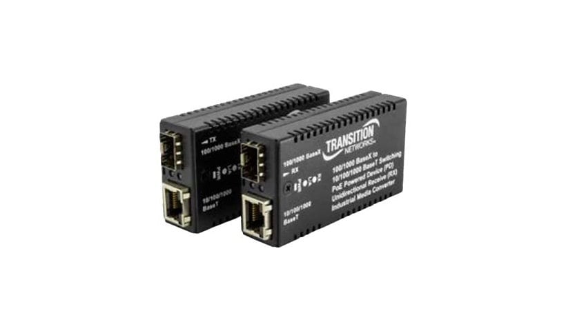 Transition Networks M/GE-xSW-SFP-01-xx-UxX Series M/GE-PSW-SFP-01-UTX - fiber media converter - 10Mb LAN, 100Mb LAN,