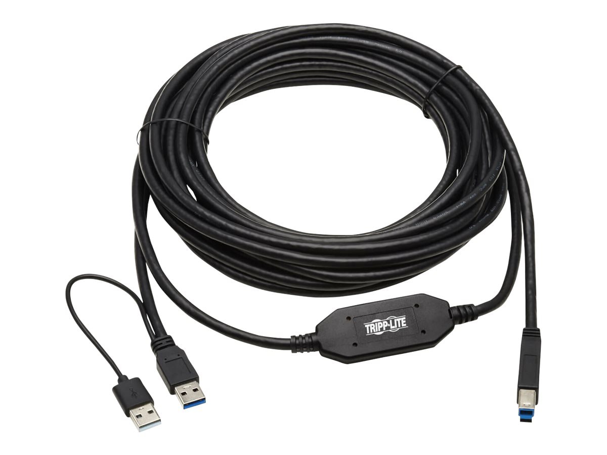 Tripp Lite USB Active Repeater Cable USB-A to USB-B USB 3.2 Gen 1 M/M 25ft