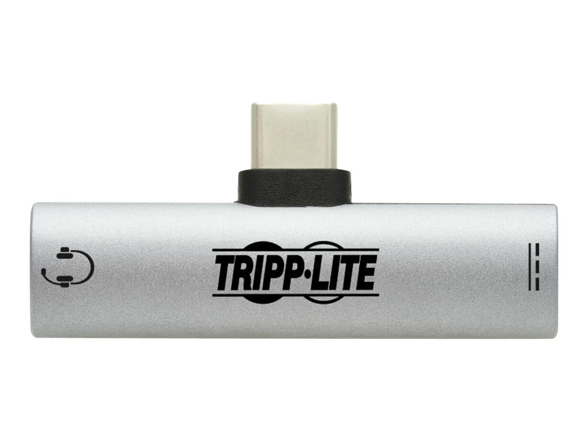 Thumbnail 3 of 9 for Eaton Tripp Lite Series USB-C to 3.5 mm Headphone Jack Adapter for Hi-Res Stereo Audio PD 3.0 and QC 2.0 Charging Silver