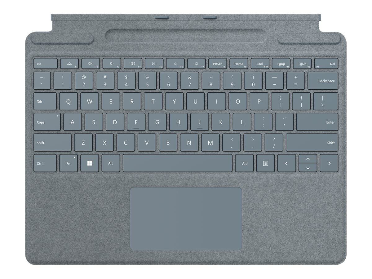 Microsoft Surface Pro Keyboard - Blue - Bilingual - Pro 9/8/X - Touchpad - Slim Pen Charging Tray (No Pen)