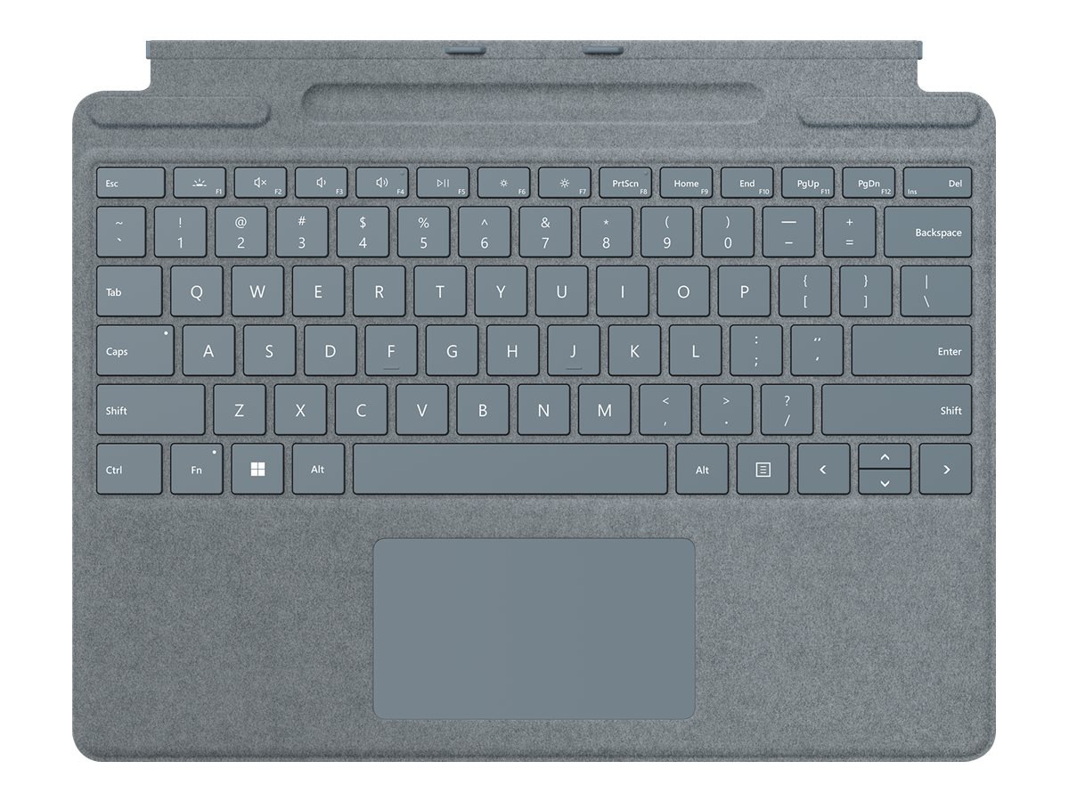 Microsoft Surface Pro Keyboard - Blue - Bilingual - Pro 9/8/X - Touchpad - Slim Pen Charging Tray (No Pen)