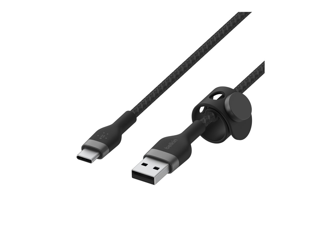 Belkin 15W USB-A to USB-C Cable - 480 Mbps - Silicone, Braided - M/M - 3.3ft/1m - Black