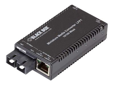 Black Box MultiPower Miniature Fast Ethernet Media Converter - fiber media converter - 10Mb LAN, 100Mb LAN