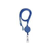 Brady People ID badge necklace with reel - 0.39 in - clear, royal blue (pack of 100)