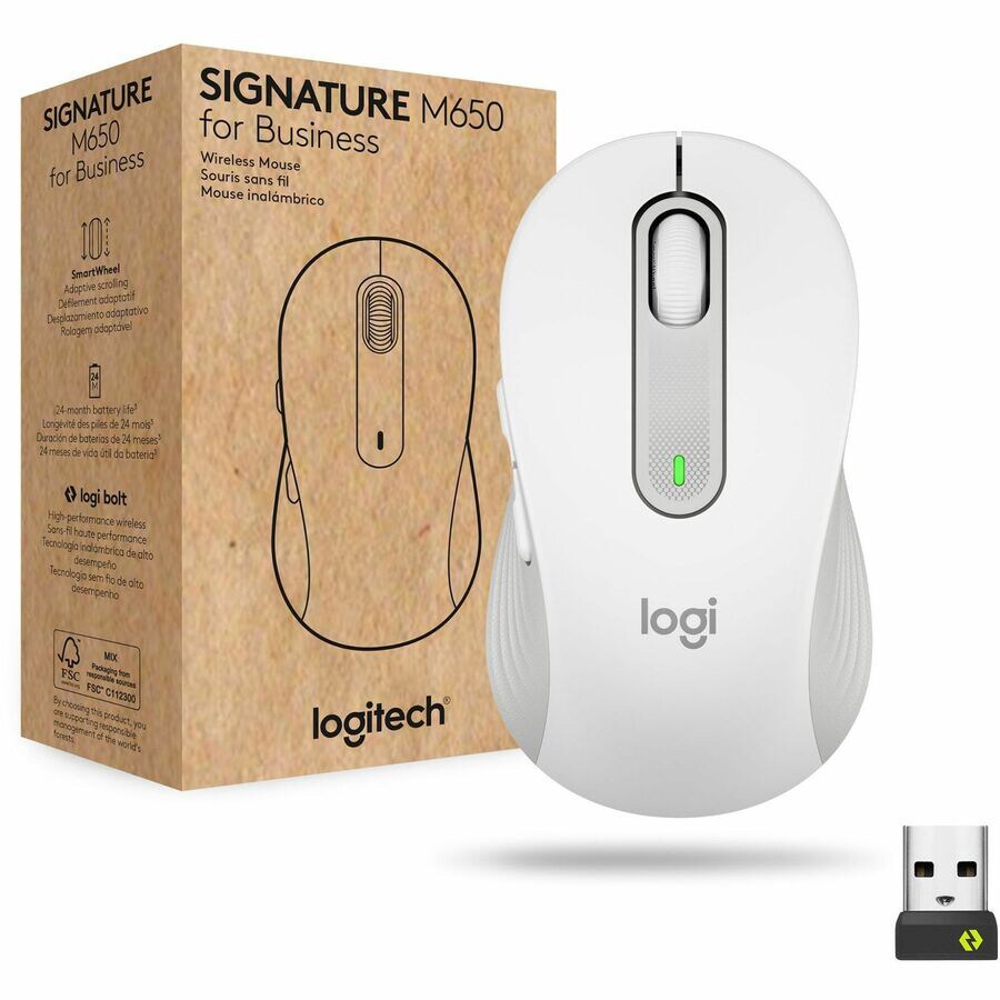 Logitech Signature M650 pour les entreprises - souris - Bluetooth - blanc cassé