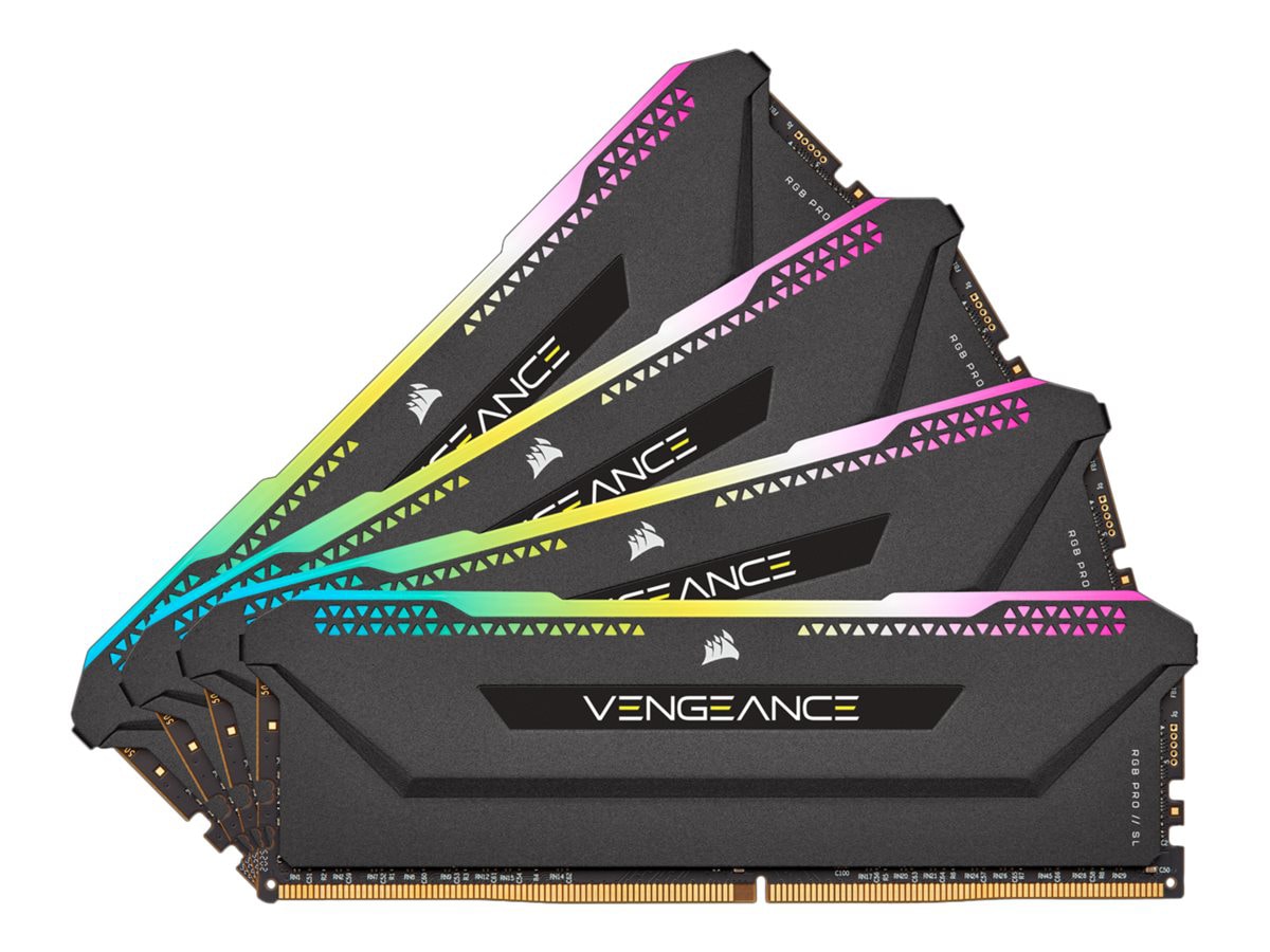 CORSAIR Vengeance RGB PRO SL - DDR4 - kit - 128 GB: 4 x 32 GB - DIMM 288-pin - 3200 MHz / PC4-25600 - unbuffered