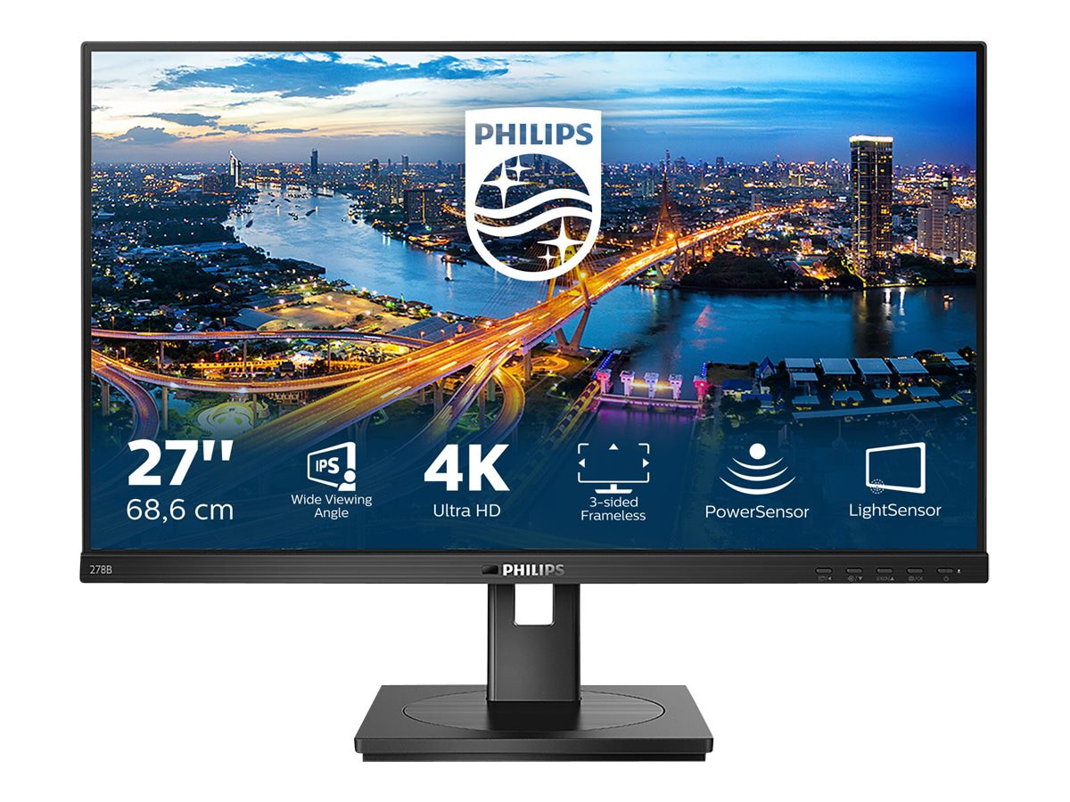 PHILIPS 278B1 - 27" Monitor, LED, UHD (3840x2160), 2x HDMI, DP, USB-Hub, EPEAT, 4 Year Manufacturer Warranty