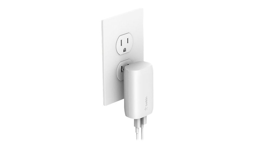 Belkin BoostCharge Dual USB-C and USB A Power Delivery Wall Charger 37 Watt - Power Adapter - PPS