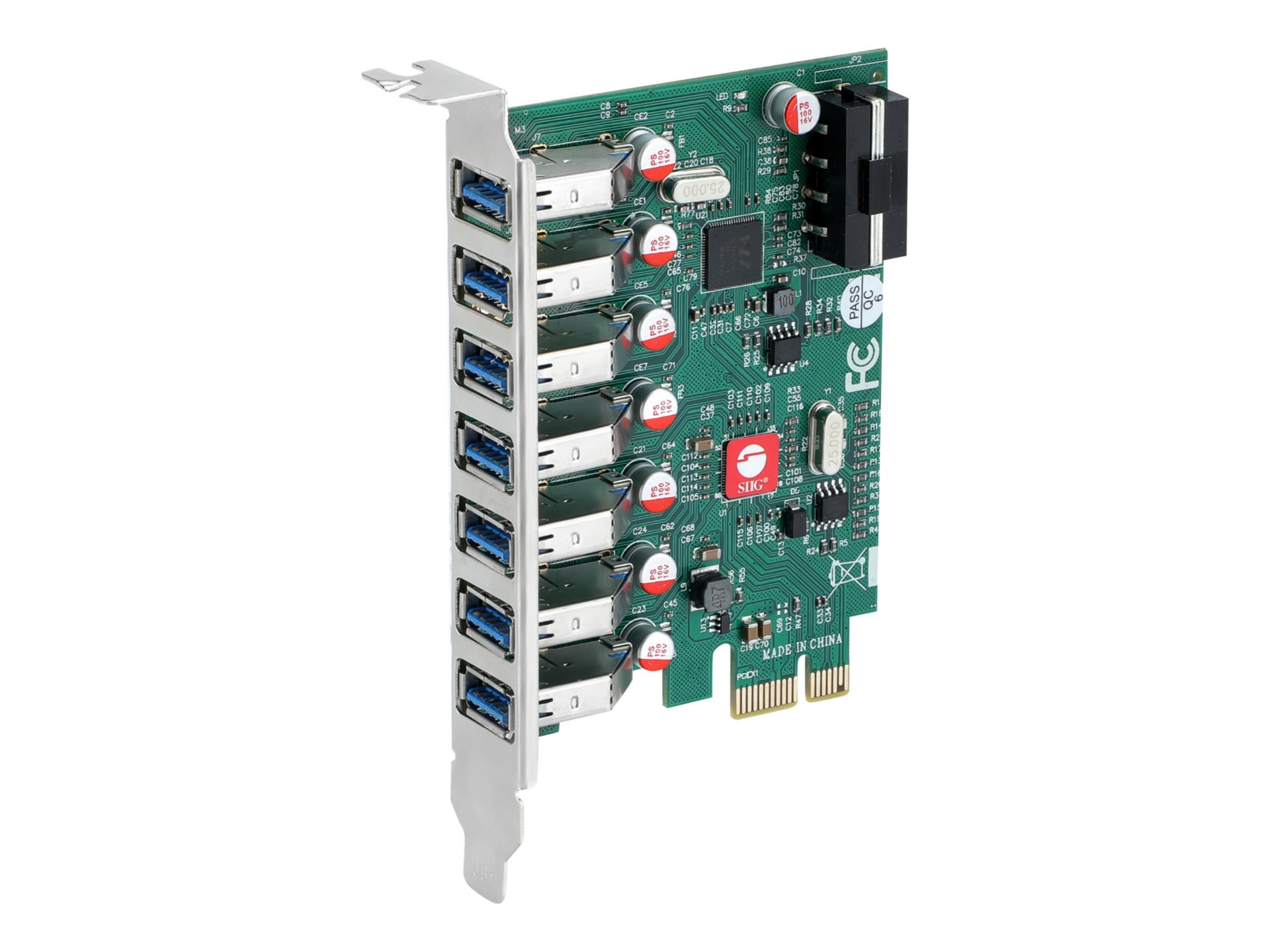 SIIG USB 3.0 7-Port PCIe Host Card - USB adapter - PCIe 2.0 - USB 3.0 x 7