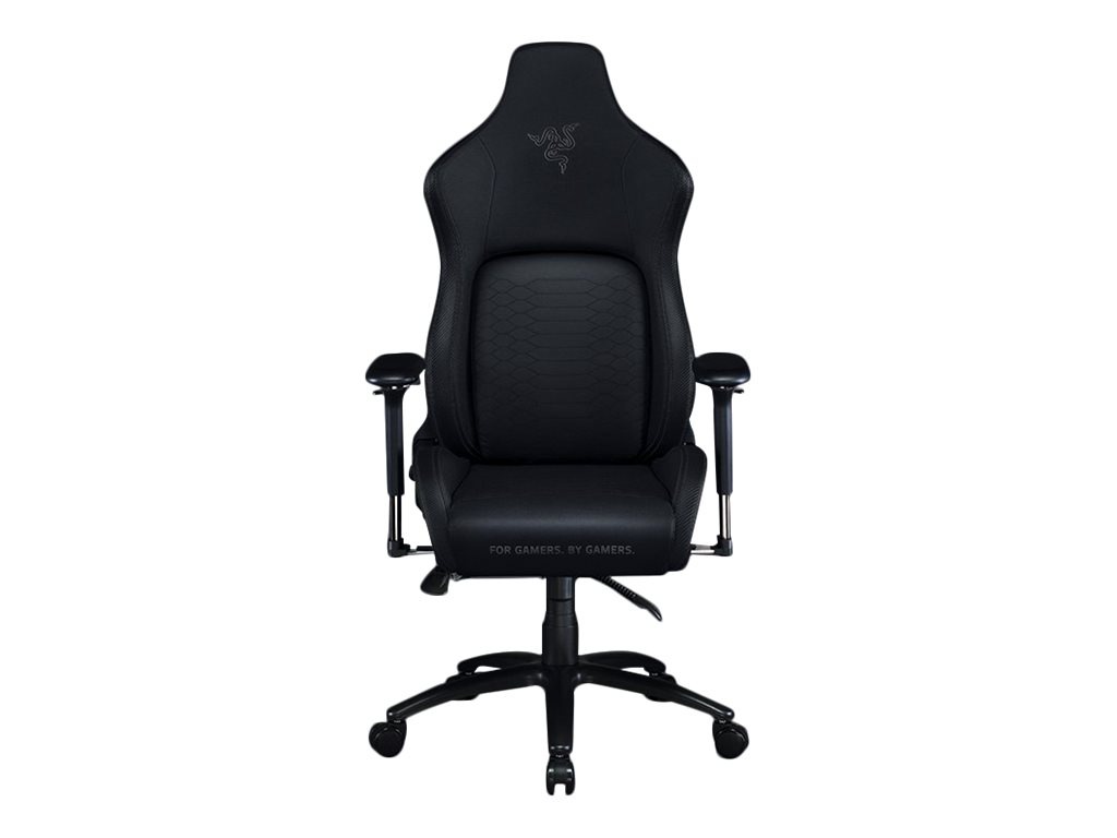 Razer Iskur - chair - PVC leather, powder-coated metal, metal frame, high-density molded foam, plywood frame - black