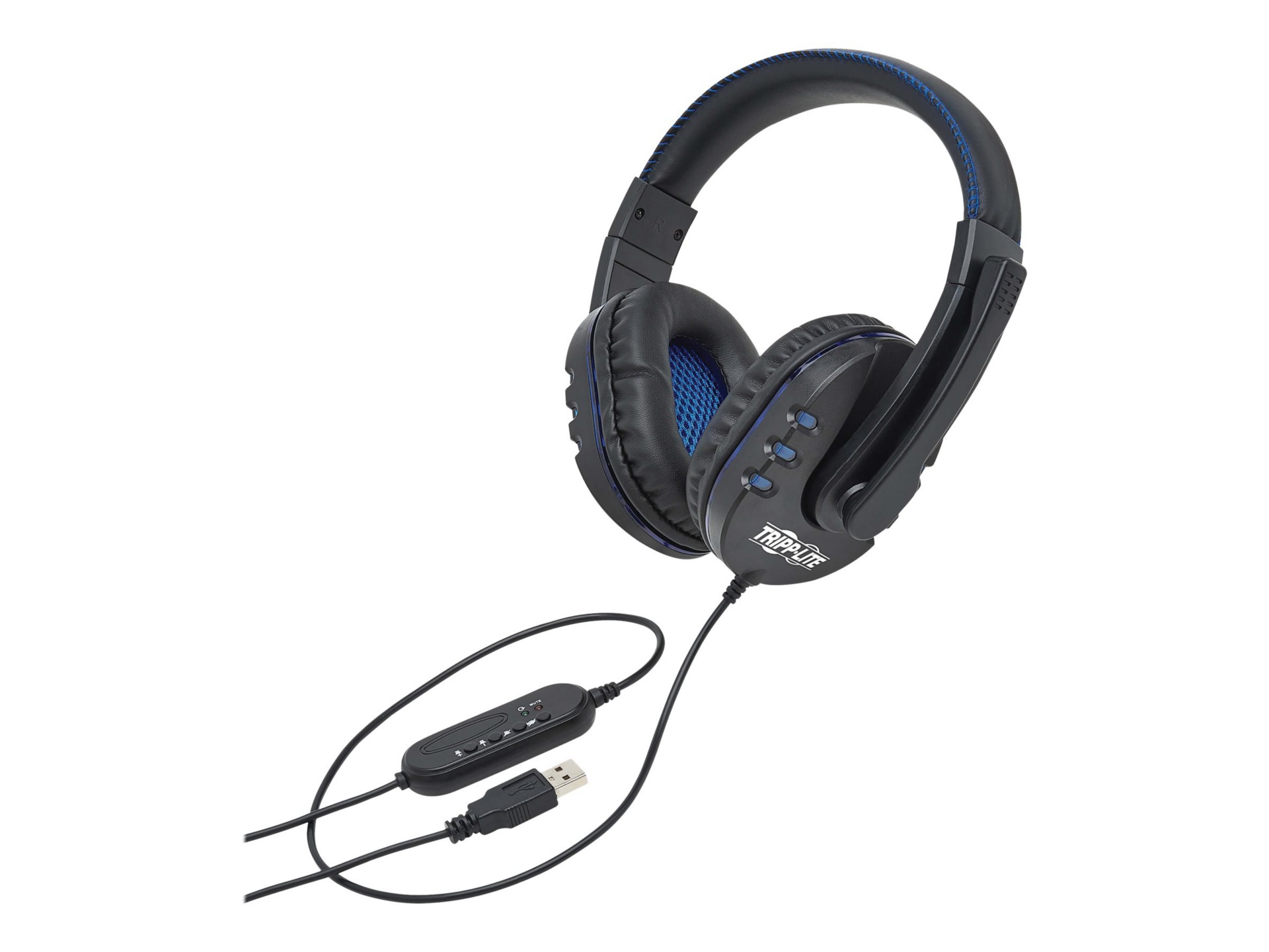 Tripp Lite USB Gaming Headset with Built-In Microphone Audio Control LEDs