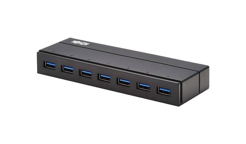 Tripp Lite 7-Port USB-A Mini Hub - USB 3.2 Gen 1, International Plug Adapters - hub - 7 ports