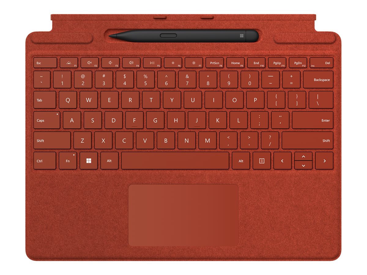 Microsoft Surface Pro Keyboard - Red - English - Pro 9/8/X - Touchpad - Slim Pen Charging Tray (No Pen)