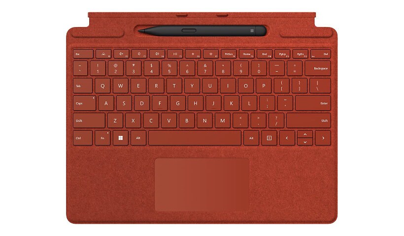 Microsoft Surface Pro Keyboard - Red - English - Pro 9/8/X - Touchpad - Slim Pen Charging Tray (No Pen)