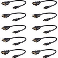 StarTech.com 8in/20cm HDMI to DVI Adapter, 10 Pack, M/F, HDMI to DVI Cable