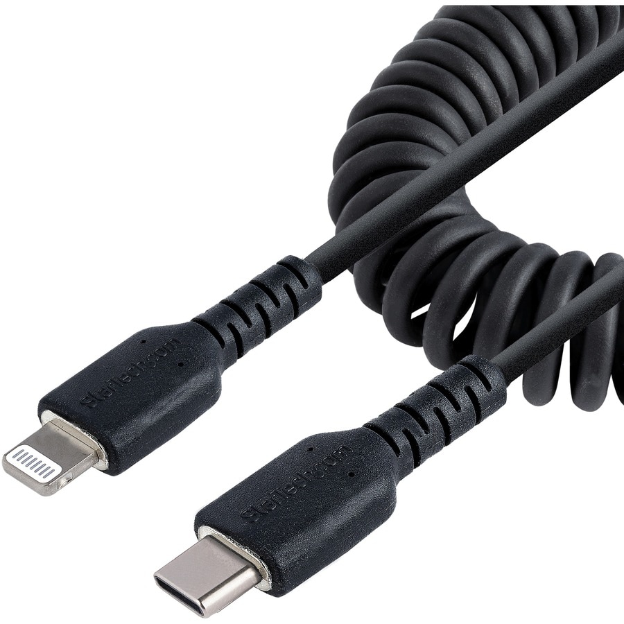 StarTech.com 1m (3ft) USB C to Lightning Cable, MFi Certified, Coiled iPhon