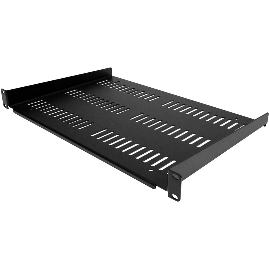 StarTech.com 1U 19" Vented Server Rack Cabinet Shelf - Fixed 12" Deep Cantilever Tray w/Cage Nuts
