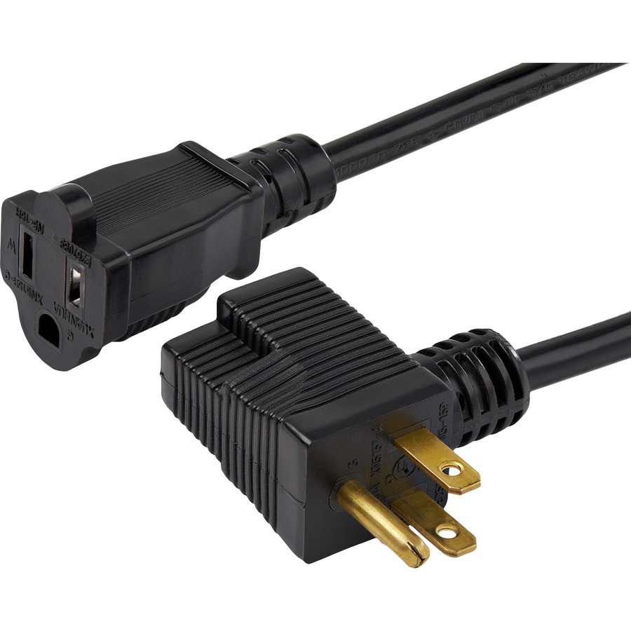 Startech.com 3ft Piggyback Power Extension Cord NEMA 5-15P to 2x 5-15R Outlet Saver Cable UL