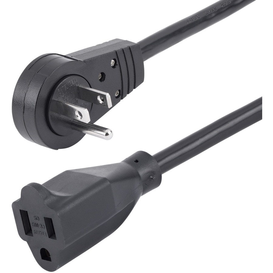 StarTech.com 3' Rotating Flat Plug Power Extension Cord NEMA 5-15P to 5-15R